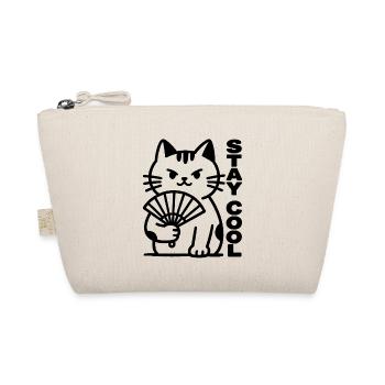 Cat fan heat calm - Organic Pouch - nature - Front