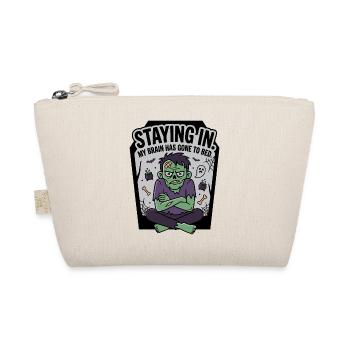 Staying In Zombie Humor Halloween - Organic Pouch - nature - Front