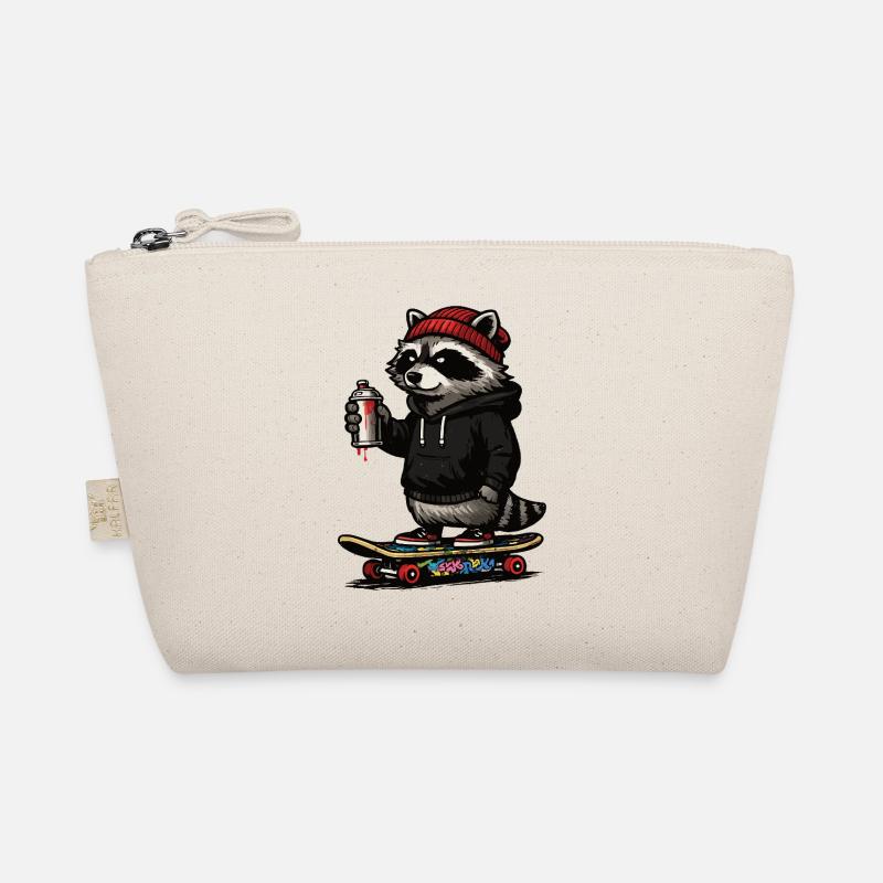 Waschbär Skate Graffiti Bio-Täschchen