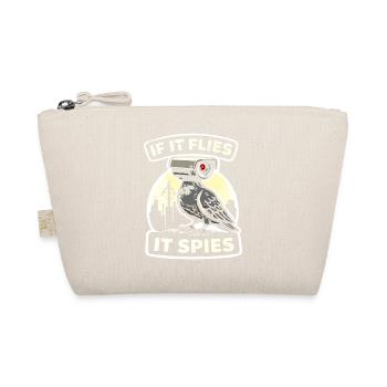 Raven with Camera Spy Design - Organic Pouch - nature - Front
