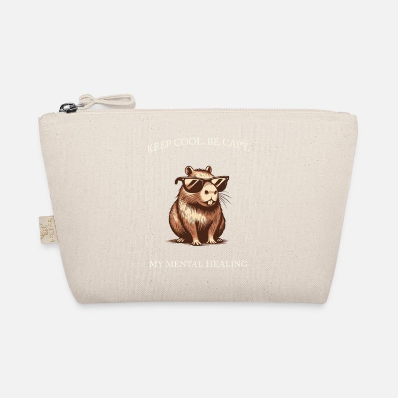 Capybara Keep Cool Be Capy – Minimalist Art Bio-Täschchen