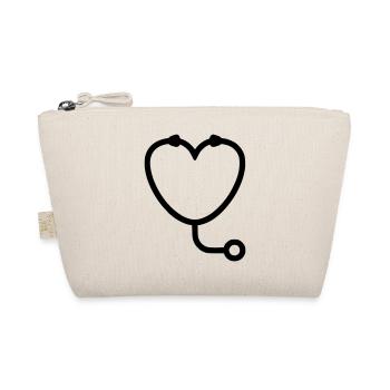 Vet Heart Stethoscope Logo - Organic Pouch - nature - Front