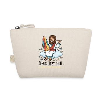 Jesus liebt dich Surf Humor - Bio-Täschchen - Natur - Vorne