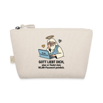 Gott liebt dich WLAN Humor - Bio-Täschchen - Natur - Vorne