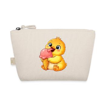 Süßes Küken mit Eis Cartoon - Organic Pouch - nature - Front
