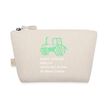 Echte Männer fahren Traktor - Landwirt Bauer Spruc - Bio-Täschchen - Natur - Vorne