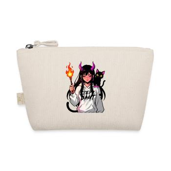 Sweat à capuche démoniaque avec bâton de flamme et chat - Trousse biologique - nature - Devant