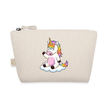 Regenbogen-Einhorn auf der Wolke - Bio-Täschchen - Natur - Vorne