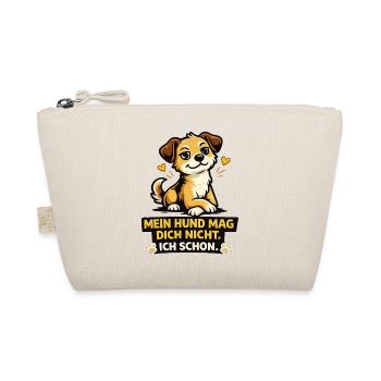 Hundebesitzer T-Shirt lustiger Spruch Hund Geschen - Bio-Täschchen - Natur - Vorne