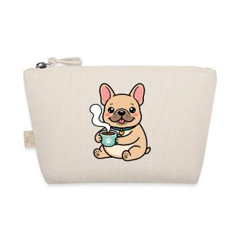Cute French Bulldog Coffee Lover - Organic Pouch - nature - Front