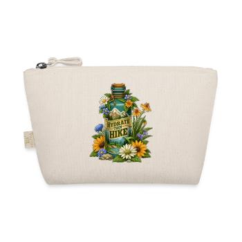 Hydrate Then Hike Floral Bottle Design - Organic Pouch - nature - Front