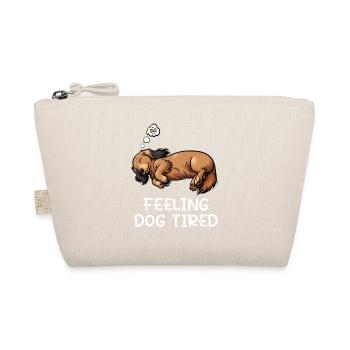 Feeling Dog Tired Long Hair Dachshund Dachshund Dachshund - Organic Pouch - nature - Front
