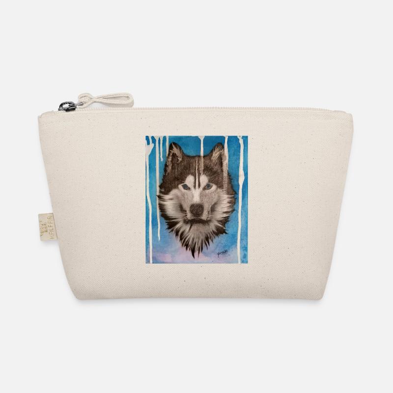 Husky Aquarelldesign - Bio-Täschchen - Natur