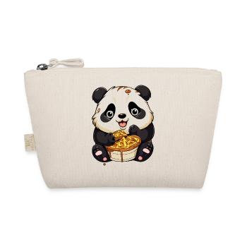 Cuddly panda with waffle - Organic Pouch - nature - Front