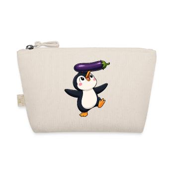 Süßer Pinguin Tanzen Balancieren Gemüse Vegan  - Bio-Täschchen - Natur - Vorne
