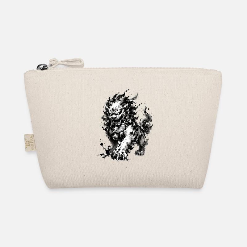 Ink Foo Dog Wächter - Bio-Täschchen - Natur