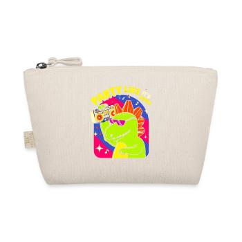 Dino Party Boombox Neon - Bio-Täschchen - Natur - Vorne