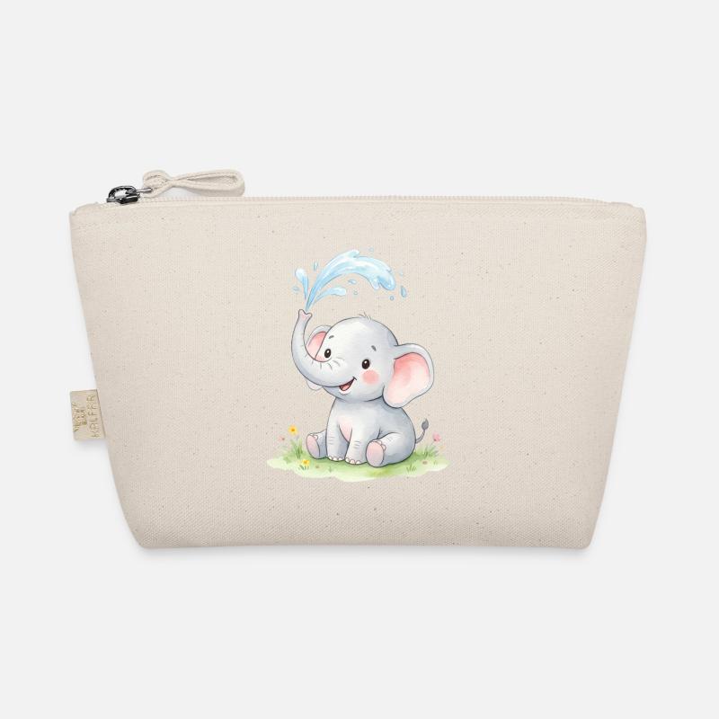 Pastel Elephant Water Feature Organic Pouch