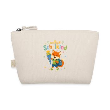 Endlich Schulkind Fuchs mit Zuckertüte - Bio-Täschchen - Natur - Vorne