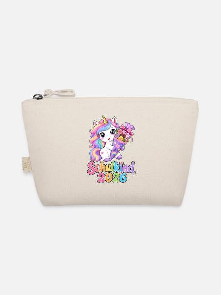 Einhorn Schultüte 2026 Schulkind - Bio-Täschchen - Natur