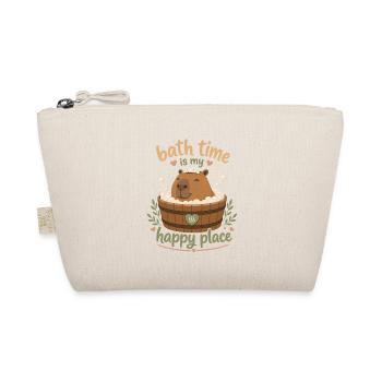 Bath Time Cabybara in a Wooden Tub - Organic Pouch - nature - Front