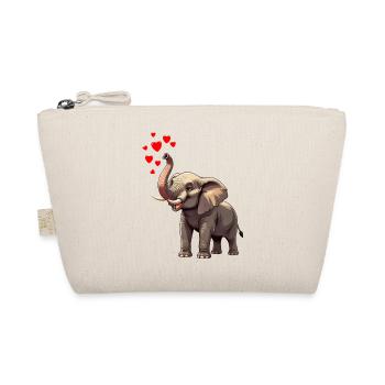 Elefant mit Herzen - Bio-Täschchen - Natur - Vorne