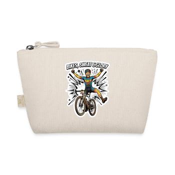Bikes Sweat & Glory Gravel Cycling Pop Art - Organic Pouch - nature - Front