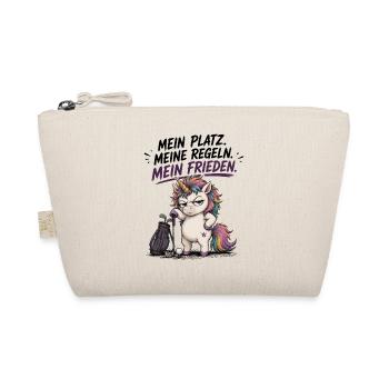Mein Platz Meine Regeln Mein Frieden Einhorn Golf - Bio-Täschchen - Natur - Vorne