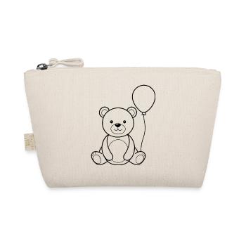 Teddy Bear Holding Balloon - Organic Pouch - nature - Front