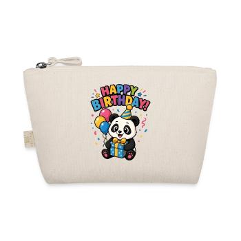 Happy Birthday panda - Bio-Täschchen - Natur - Vorne
