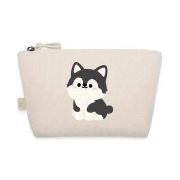Kawaii Husky-Welpen-Illustration - Bio-Täschchen - Natur - Vorne