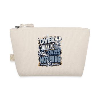 Overthinking Solves Nothing Robot Tee - Organic Pouch - nature - Front