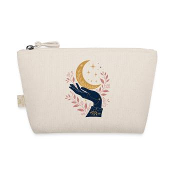 Mystical Hand with Moon – Celestial Gothic Design - Organic Pouch - nature - Front