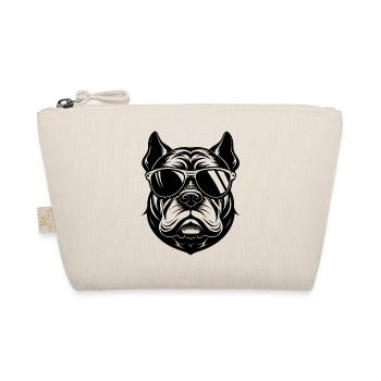Bulldog with sunglasses - Organic Pouch - nature - Front