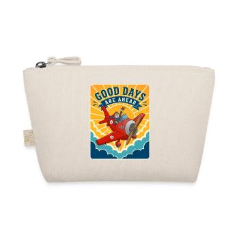 Good Days Are Coming – Retro Airplane - Organic Pouch - nature - Front