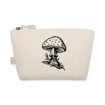 Mushroom Hand Drawn Illustration, Pencil - Organic Pouch - nature - Front