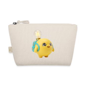 Cute Yellow School Mascot with Lightbulb Planet Ba - Organic Pouch - nature - Front
