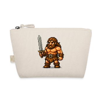 Pixel Barbar mit Schwert - Bio-Täschchen - Natur - Vorne