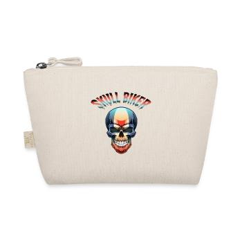 Cyberpunk Skull Biker Totenkopf Vektor Design - Bio-Täschchen - Natur - Vorne