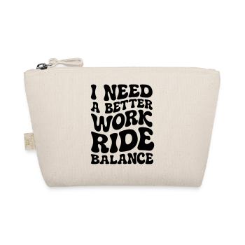 Work Ride Balance Groovey Seventies Style Typograp - Bio-Täschchen - Natur - Vorne