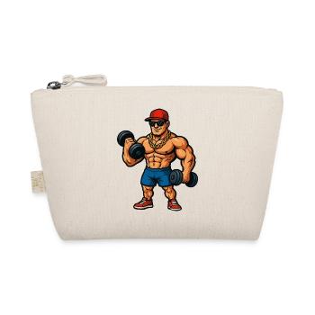 Bodybuilder Cartoon Muskelheld - Bio-Täschchen - Natur - Vorne