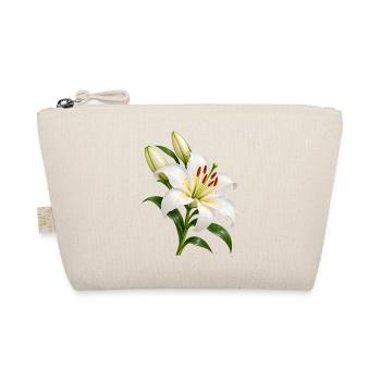 Weiße Lilienblüte mit Tau - Bio-Täschchen - Natur - Vorne