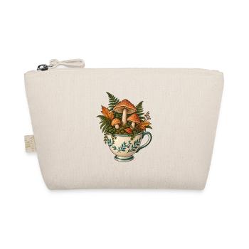 Pilzwald in einer Teetasse mit Farn und Herbstlaub - Bio-Täschchen - Natur - Vorne