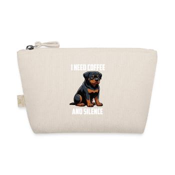 I Need Coffee and Silence Rottweiler Rotti - Bio-Täschchen - Natur - Vorne