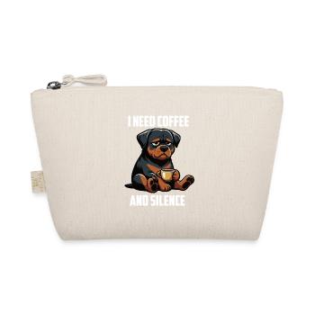 I Need Coffee and Silence Rottweiler Rotti  - Bio-Täschchen - Natur - Vorne