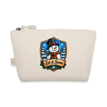 Let it Snow Schneemann Shield - Bio-Täschchen - Natur - Vorne