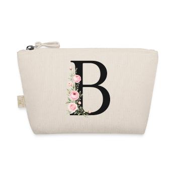 B Buchstabe Monogram Floral - Bio-Täschchen - Natur - Vorne