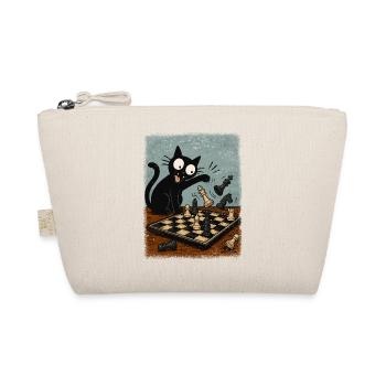  Katzen Schachspieler Schachspiel Schachbrett - Bio-Täschchen - Natur - Vorne