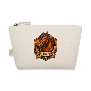 Wild & Free Pferde Shield Motiv - Bio-Täschchen - Natur - Vorne