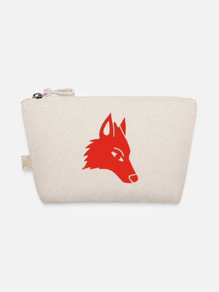 Wolf Head Manga (rot) - Bio-Täschchen - Natur